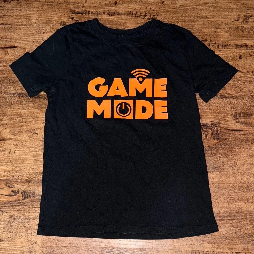 Cat & Jack Black Tee with Orange Graphic